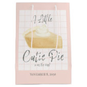 Little Cutie Pie Girl Baby Shower Gift Bag  ミディアムペーパーバッグ (裏面)