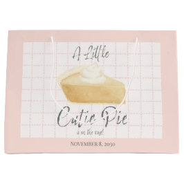 Little Cutie Pie Girl Baby Shower Gift Bag  ラージペーパーバッグ