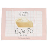 Little Cutie Pie Girl Baby Shower Gift Bag  ラージペーパーバッグ (裏面)