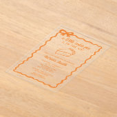 Little Cutie Pie hand draw doodle Fall Baby Shower アクリル招待状 (レイダウン)