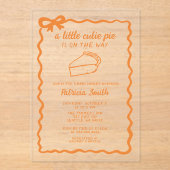 Little Cutie Pie hand draw doodle Fall Baby Shower アクリル招待状 (正面)
