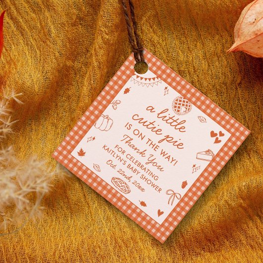 Little Cutie Pie On The Way! Fall Baby Shower フェイバータグ