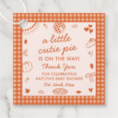 Little Cutie Pie On The Way! Fall Baby Shower フェイバータグ (正面)