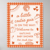 Little Cutie Pie On The Way! Fall Baby Shower ポスター (正面)