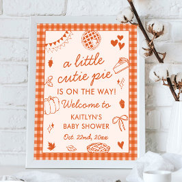 Little Cutie Pie On The Way! Fall Baby Shower ポスター