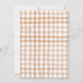 Little Cutie Pie Rustic Floral Gingham baby shower 招待状 (裏面)