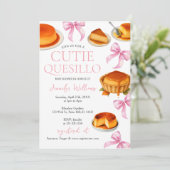 Little Cutie quesillo ピンク リボン ベビーシャワー 招待状 (スタンド正面)