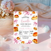Little Cutie quesillo Pink Bow Baby Shower 招待状