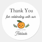 Little Cutie Sticker Birthday Party Decor ラウンドシール (正面)