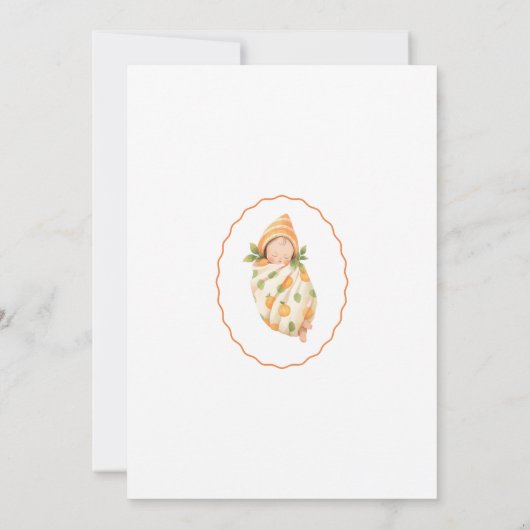 Little Cutie Swaddled BabyShower 招待状 (裏面)