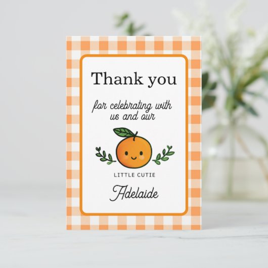 Little Cutie Thank You Card 1st Birthday  (スタンド正面)