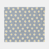 Little Daisies - dusty steel gray フリースブランケット (正面(横))