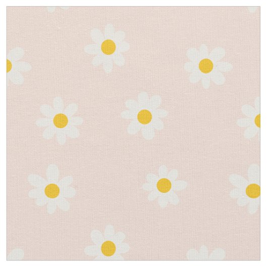 Little Daisies - soft apricot ファブリック (クローズアップ)
