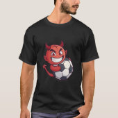 Little Devil with a soccer ball Tシャツ (正面)