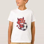 Little Devil with a soccer ball Tシャツ (正面)
