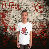 Little Devil with a soccer ball Tシャツ