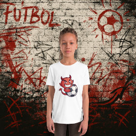 Little Devil with a soccer ball Tシャツ