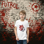 Little Devil with a soccer ball Tシャツ