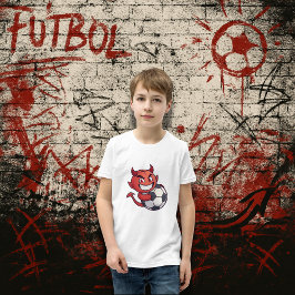 Little Devil with a soccer ball Tシャツ