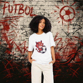 Little Devil with a soccer ball Tシャツ
