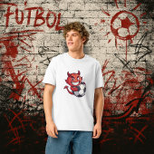 Little Devil with a soccer ball Tシャツ