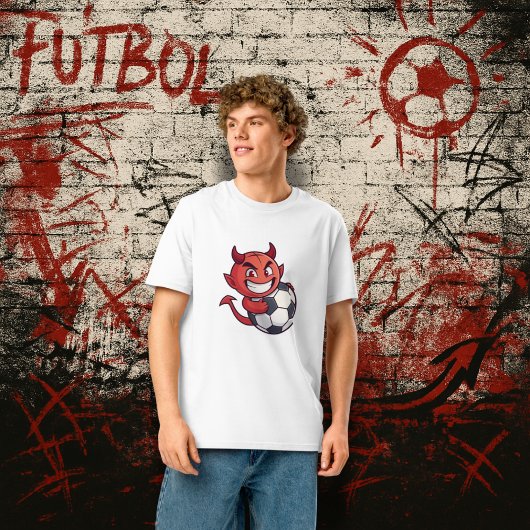 Little Devil with a soccer ball Tシャツ