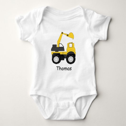 Little Digger Personalised ベビーボディスーツ (正面)