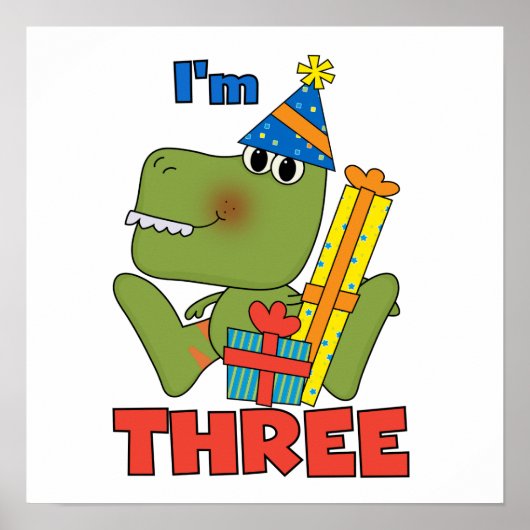 Little Dino誕生日Tシャツとギフト ポスター (正面)