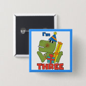 Little Dino誕生日Tシャツとギフト 缶バッジ (正面&裏面)