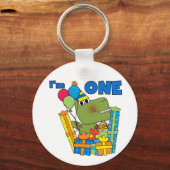 Little Dino 1st誕生日Tシャツとギフト キーホルダー (正面)
