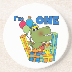 Little Dino 1st誕生日Tシャツとギフト コースター