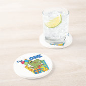 Little Dino 1st誕生日Tシャツとギフト コースター (側面)