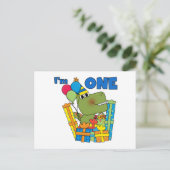 Little Dino 1st誕生日Tシャツとギフト ポストカード (スタンド正面)