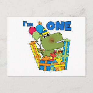 Little Dino 1st誕生日Tシャツとギフト ポストカード