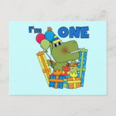 Little Dino 1st誕生日Tシャツとギフト ポストカード (正面)