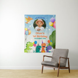 Little Dino 1st Birthday タペストリー