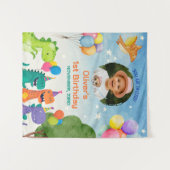 Little Dino 1st Birthday タペストリー (正面(横))