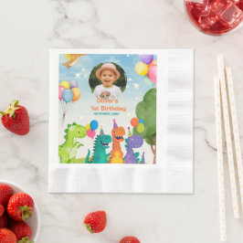 Little Dino 1st Birthday 縁ありランチョンナプキン