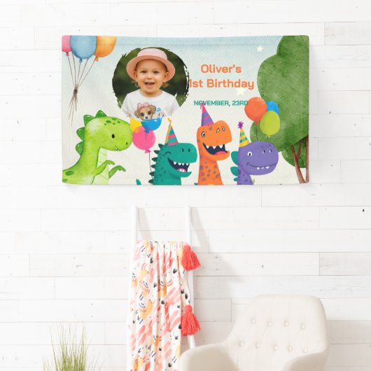 Little Dino 1st Birthday Banner 横断幕 (インサイチュ)