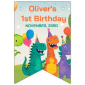 Little Dino 1st Birthday Bunting Flags バンティングフラッグ (第3の旗)