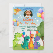 Little Dino 1st Birthday Invitation 招待状 (正面)