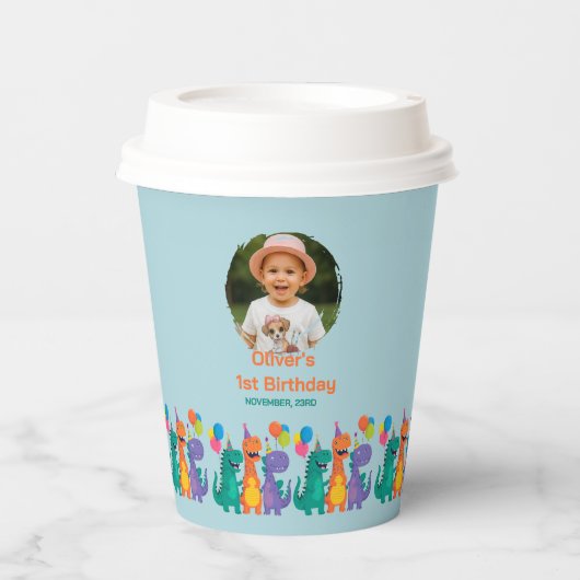 Little Dino 1st Birthday Paper cup 紙コップ (正面)