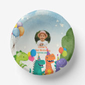 Little Dino 1st Birthday Paper Plate ペーパーボウル (正面)