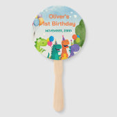 Little Dino 1st Birthday Set of Fans ハンドファン (裏面)