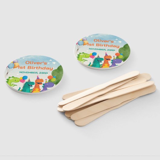 Little Dino 1st Birthday Set of Fans ハンドファン (組立なし)