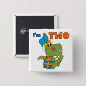 Little Dino 2nd誕生日Tシャツとギフト 缶バッジ (正面&裏面)