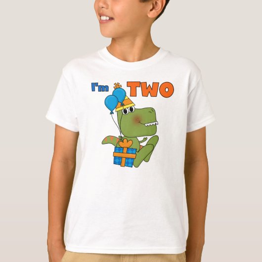 Little Dino 2nd誕生日Tシャツとギフト Tシャツ (正面)
