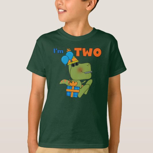 Little Dino 2nd誕生日Tシャツとギフト Tシャツ (正面)