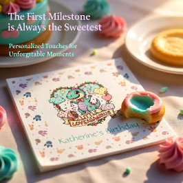 Little Dino Birthday Personalized スタンダードカクテルナプキン