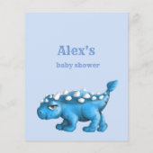 Little Dino on the Way Greener Baby Shower Bingo チラシ (裏面)